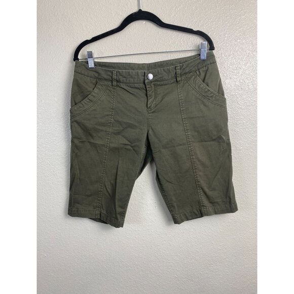 Lole Womens Olive Green Cotton Bermuda Shorts Size 8 Casual - Picture 16 of 16